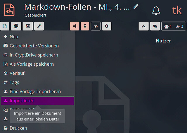 MarkDown Folien Import in PhilPad